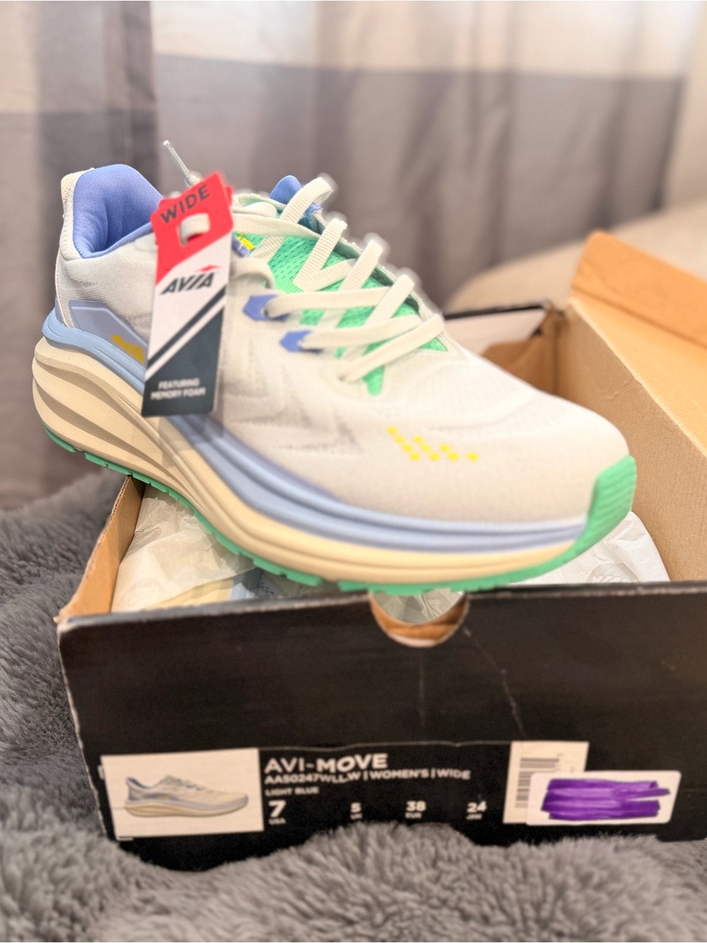 NEW   Light Blue and Cream Sneakers - Picture 3 of 5